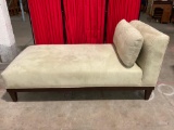 Modern green upholstered chaise lounge in good condition