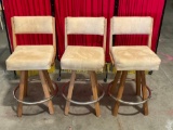 Set of 3 Upholstered swiveling Bar Chairs