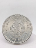1 Troy oz. .999 silver round bullion coin w/ Cuauhtemoc/Aztec Calendar design