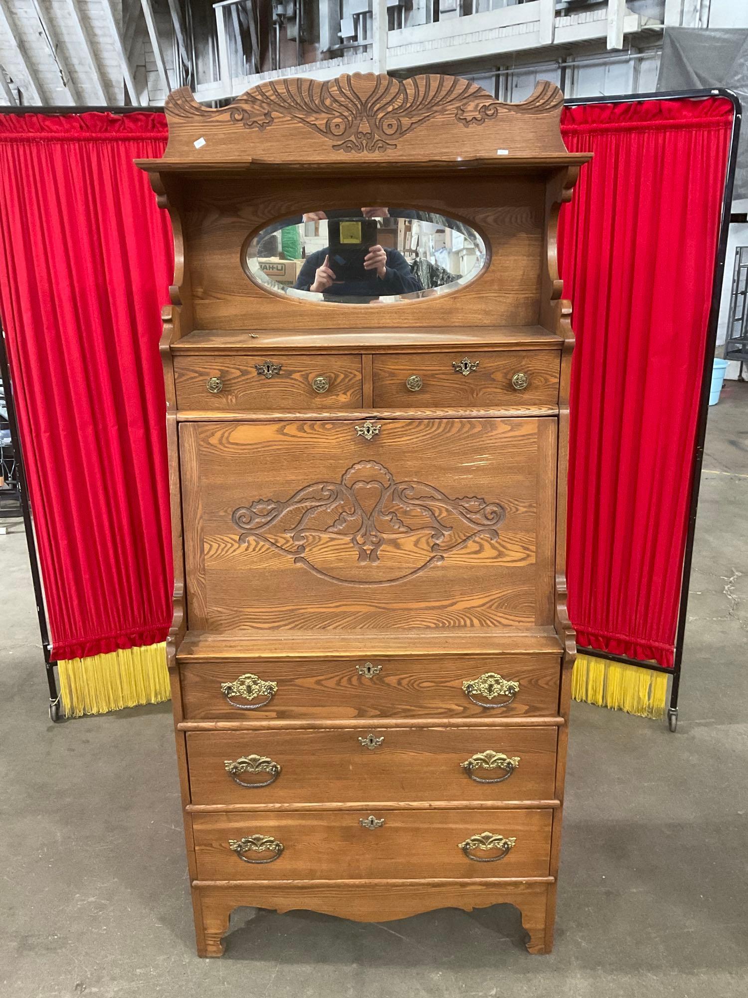 Vintage/antique locking secretary's desk Proxibid