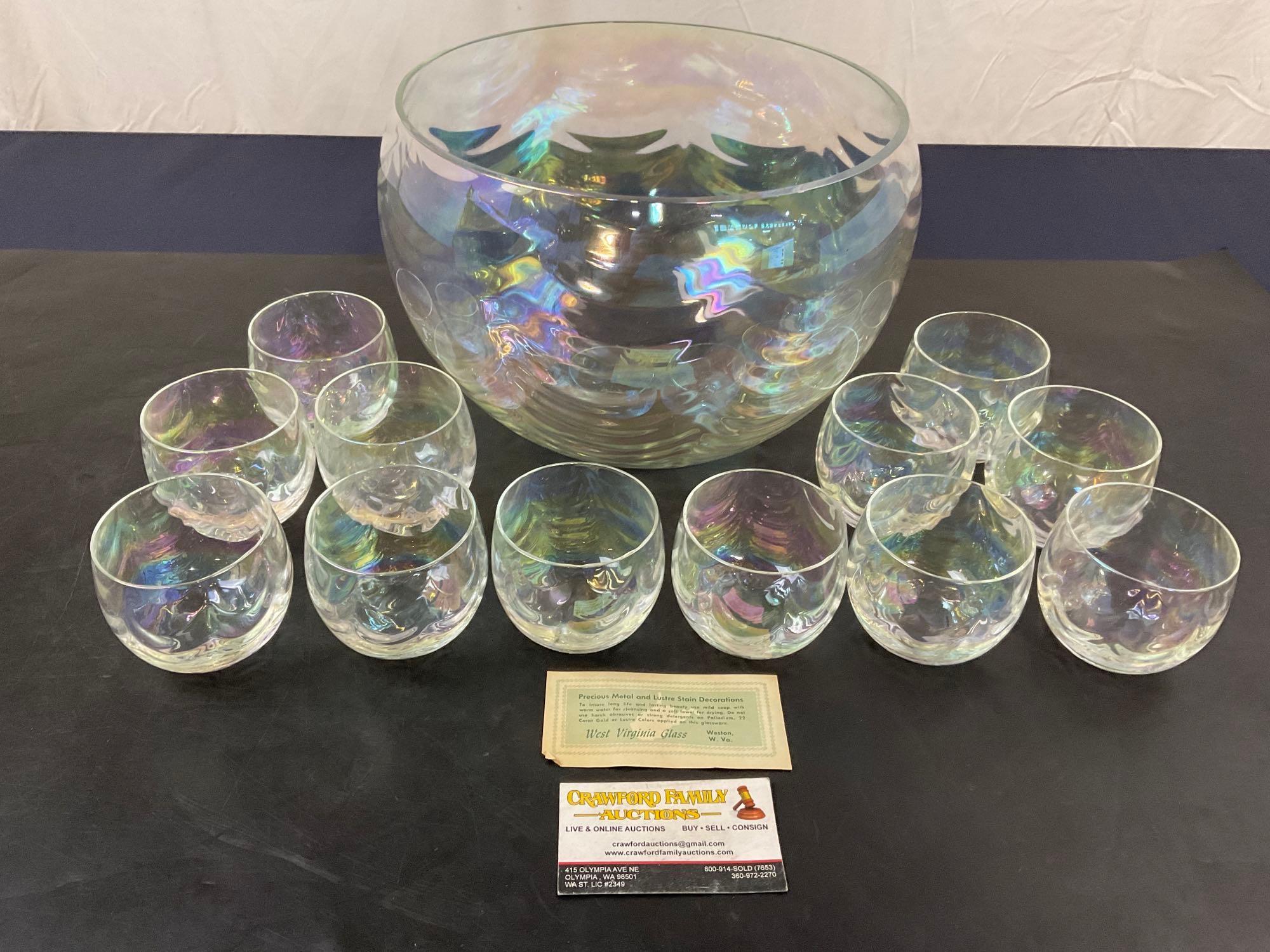 Vintage Iridescent West Virginia Glass Set Vintage Iridescent West Virginia Glass Set