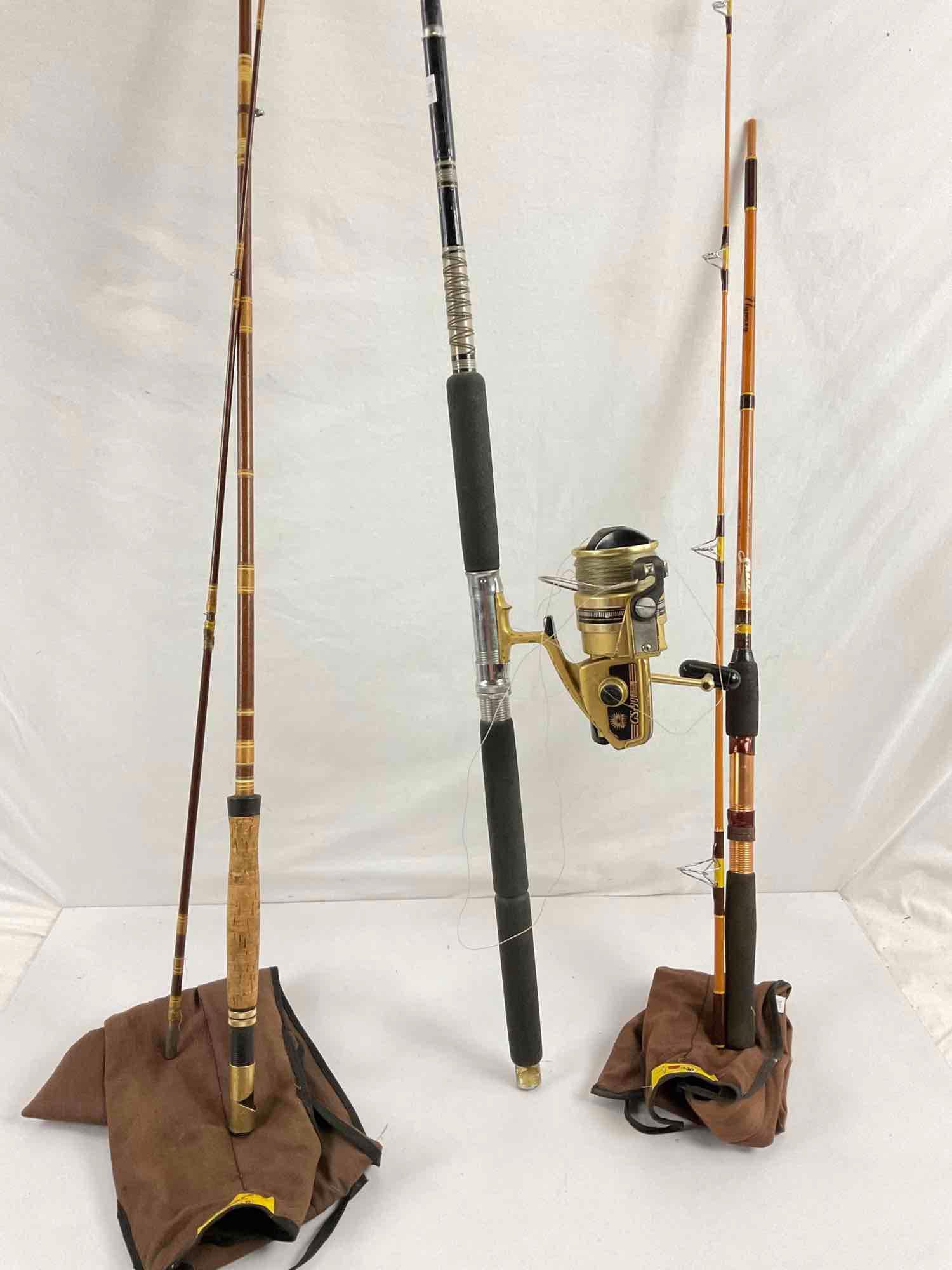 Collection of Vintage Fishing Rods with 1 reel.