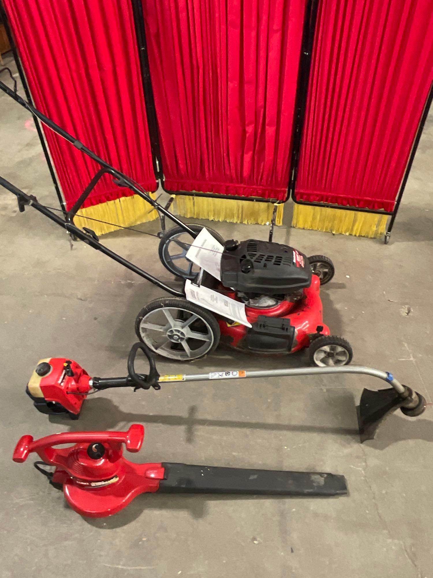 Yard Machine gas lawn mower weed eater with Proxibid