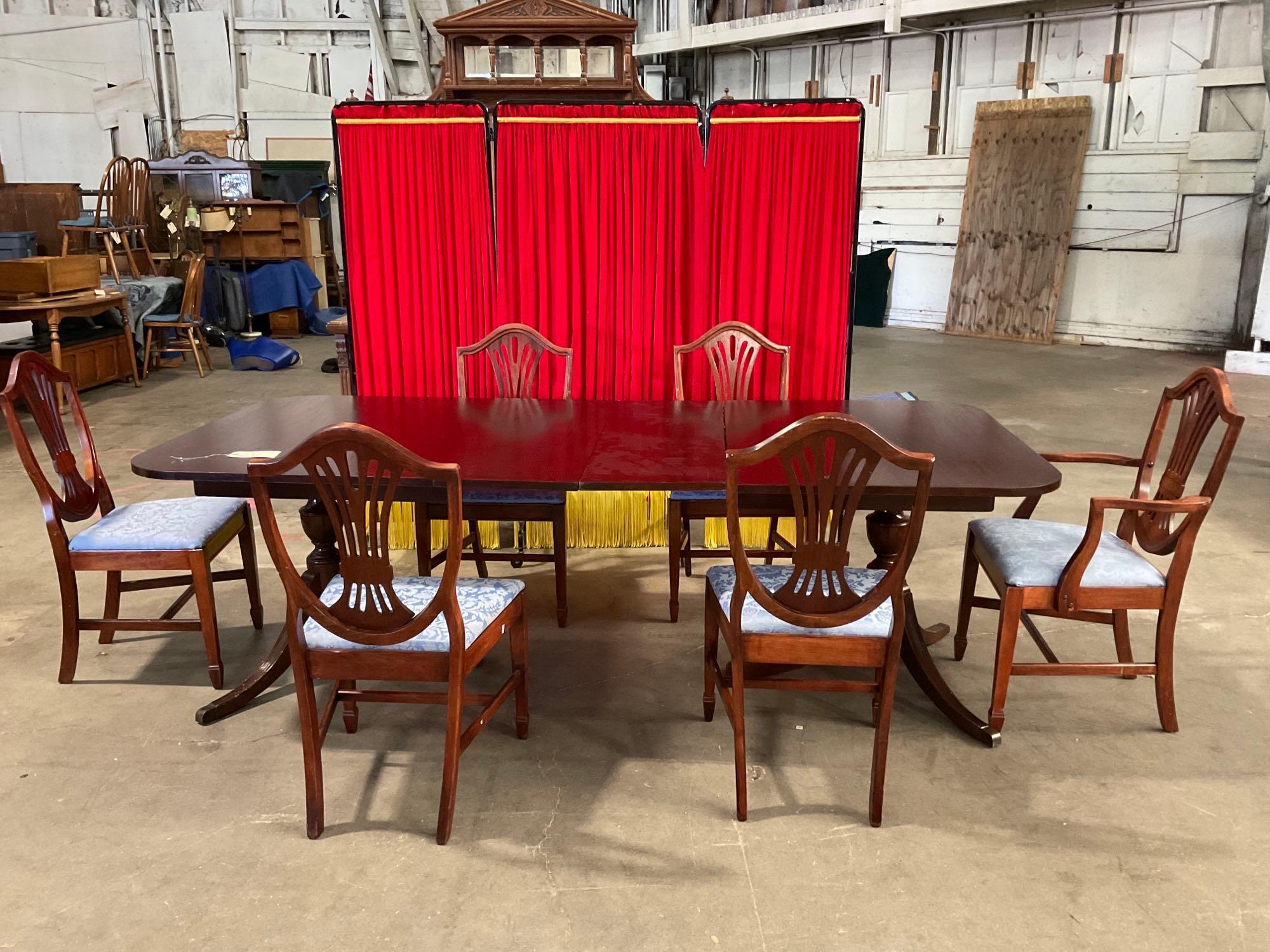 Antique Dining Duncan Phyfe Dining Table Chairs 10' Duncan Phyfe