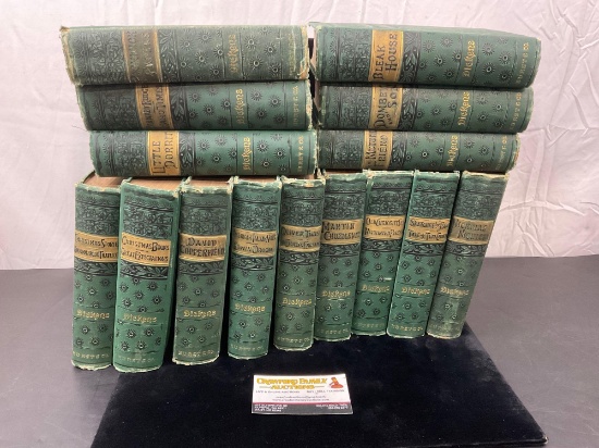 1884 Hurst & Co. Collection of Charles Dickens Books, Oliver Twist, David Copperfield & more 15 pcs