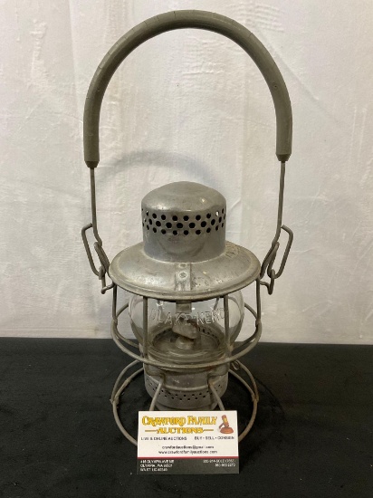 Antique Metal Adlake Kero 1910's Railroad kerosene lantern w/ Adlake 300 burner w/ Adlake globe
