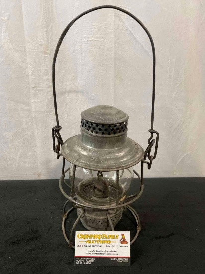 Antique Metal Adlake 4-34 NPRY 1910's Railroad kerosene lantern w/ Adlake 300 burner