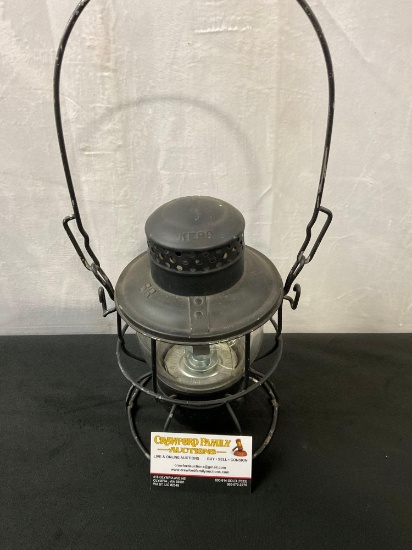 Antique Metal Adlake Kero BR 1910's Railroad kerosene lantern w/ Adlake 300 burner