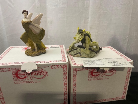 Vintage Enchantica Figures, 1994 EN2112 Mimmer - Spring Fairy & 1989 Goblin Wild Hog