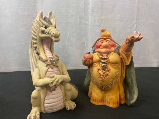 Vintage 1988 Krystonia Figurines, Large Wodema 1301 & NGrall 2203S