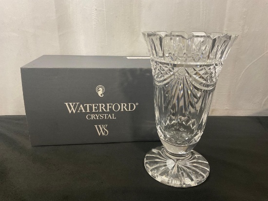 Vintage 1995 Waterford Crystal like NIB Penrose 8.5 inch Vase Signed by Jim Leary