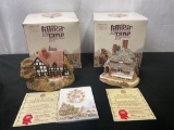 Vintage Lilliput Lane Handpainted Composite Figures, Bredon House & Diamond Cottage