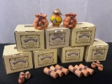 Vintage Krystopia Handpainted Composite Figures, Lantern, 2x Bag L, 6x Bag S, 6x Scrolls