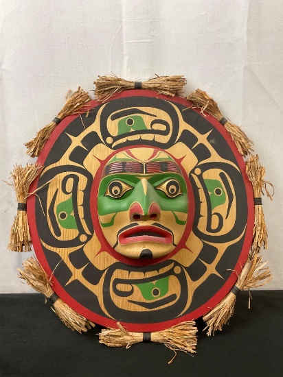 Vintage 2000 High End Native Tlingit Moon Mask Made by Ira Etzerza