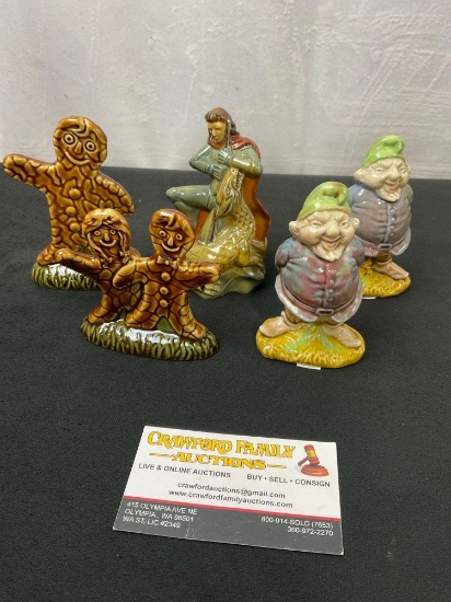 Wade Porcelain Pieces, 2x Gingerbread Men, 2x Leprechaun Twins & St George from Myths and Legends
