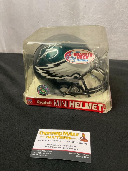Signed Philadelphia Eagles Riddell Mini Helmet in original packaging