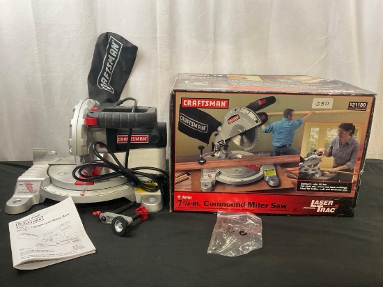 Craftsman 7 1/4 in Compound Miter Saw 9 amp 5000 RPM Model 921180 feat Laser Trac