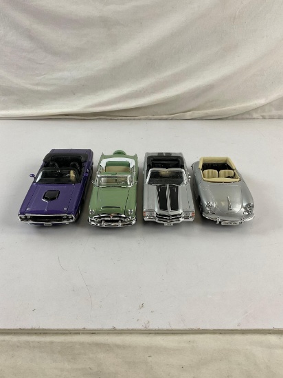 Collection of 4 Die Cast Metal Replica Convertible Cars 1/24 scale incl. Porsche 356B, 71'