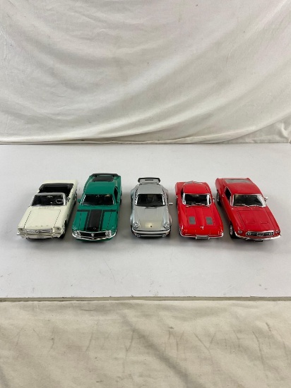 Collection of 5 Die Cast Metal Replica Sports Cars in 1/24 Scale incl. 70' Boss 302 Mustang..