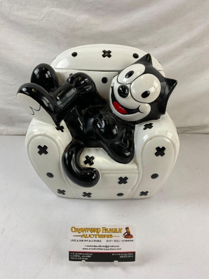Vintage Clay Art So. San Francisco Ceramic Felix the Cat Hand Painted Cookie Jar. See pics.