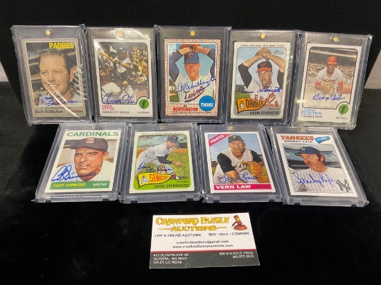 9 x Topps certified Autographed Baseball cards See description & pics for details .