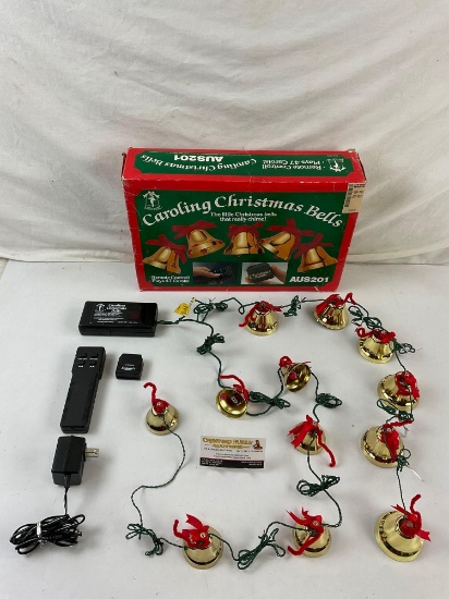 Vintage Ye Merry Minstrel Caroling Christmas Bells w/ 47 Carols. Tested, Works. See pics.