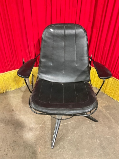 Leather and Metal Rocking Armchair w/ comfortable deep seat - See pics