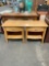 Matching Pair of Pine Night Stands/ End Tables w/ 2 Tiers & Steel Drawer Pulls - See pics