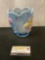 Vintage Fenton Aquarius Koi Vase, handpainted by J.A. Green, Misty Blue color