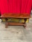Vintage Wooden Pedestal Style Dining Table w/ Beautiful Burl Wood Inlay Top. See pics.