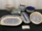 Lovely Vintage Polish Handpainted Glazed Porcelain Plates w/ a variety of patterns, 9 pieces