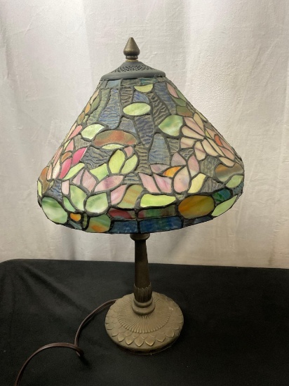 Tiffany Style Stained Glass Lamp, 22 inches tall