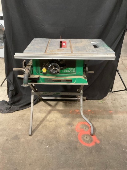 Hitachi C10RA3 10" Job Site Table Saw w/ Steel Table & Collapsible Legs - See pics.