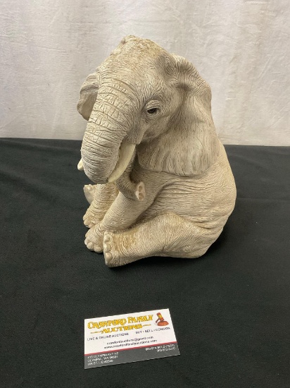 Vintage Lovely Elephant Shaped Coin Bank, Concrete or a heavier resin