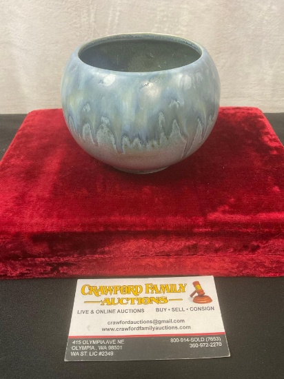 Lane & Co Van Nuys California Pottery Bowl, Small Glazed Blue
