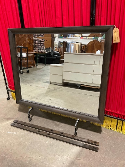 Contemporary Riverside Furniture Co. Wall Mirror in Walnut Frame w/ Wall Mounts. See pics.