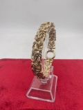 Like new never worn sterling silver gold plated turkish ornate banded chunky bracelet