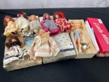 Set of 8 Vintage Dolls, mostly Story Book Dolls, with boxes, 1x Little Miss