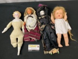 Set of 4 Vintage Dolls, Antique German China, Porcelain and more