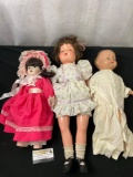 Set of 3 vintage dolls, Cardinal Inc, Cameo Miss, and another unmarked