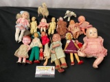 Set of 17 Smaller vintage dolls, 2x Polish Dolls, 2x native dolls, and a lot more