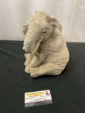 Vintage Lovely Elephant Shaped Coin Bank, Concrete or a heavier resin