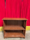 Vintage Wooden Mission Style Bookcase w/ 2 Shelves. Measures 35
