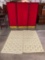 Vintage Japanese Tatami Floor Mat w/ Red, Green & Yellow Stripes. Measures 72