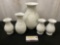 West German 2x White Bisque Vases & 3x Glazed Porcelain Vases by Kaiser