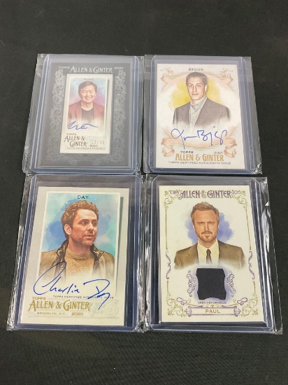 Collection of Topps Celebrity Trading Cards 3 Signed & 1 Memorabilia Card - See pics