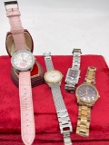 4x womens watches incl. Fossil Arkitekt, Guess pink watch, Anne Klein and Pulsar