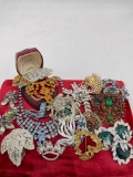 Vintage estate rhinestone and crystal jewelry incl. some signed pcs by Lisner, etc see pics