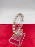 Stunning 14k gold bead and pearl women's bracelet - 5.35 grams ttw