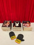 38 pcs Vintage Playboy Men's Magazine Collection & Pair of Vintage Everlast Boxing Gloves. See pi...